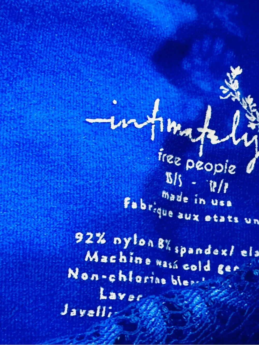 Free People 🧿Seamless Bandeau Royal Blue Size  XS/S